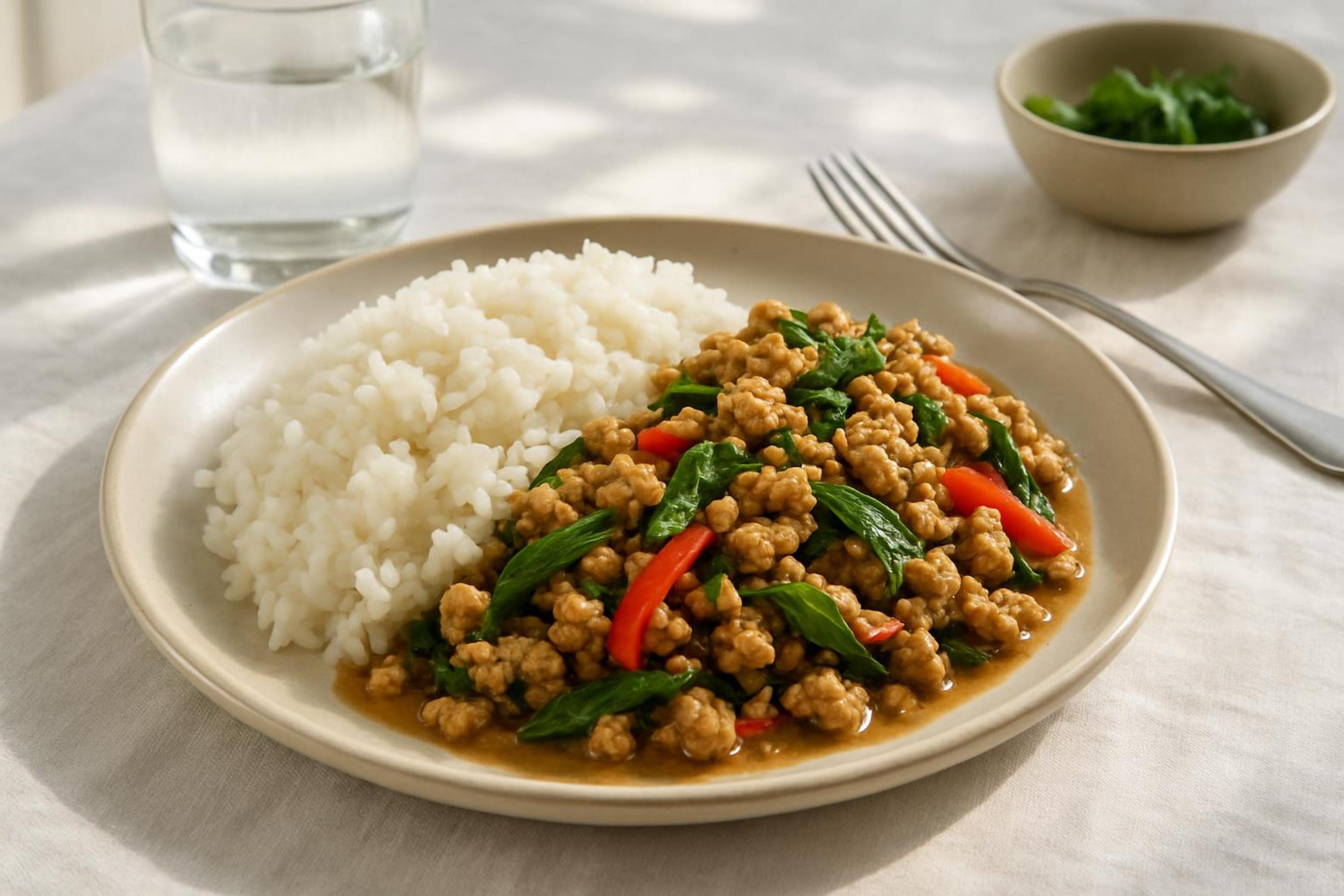 Recipe 5: Thai Basil Chicken (Pad Gra Prao) over Rice