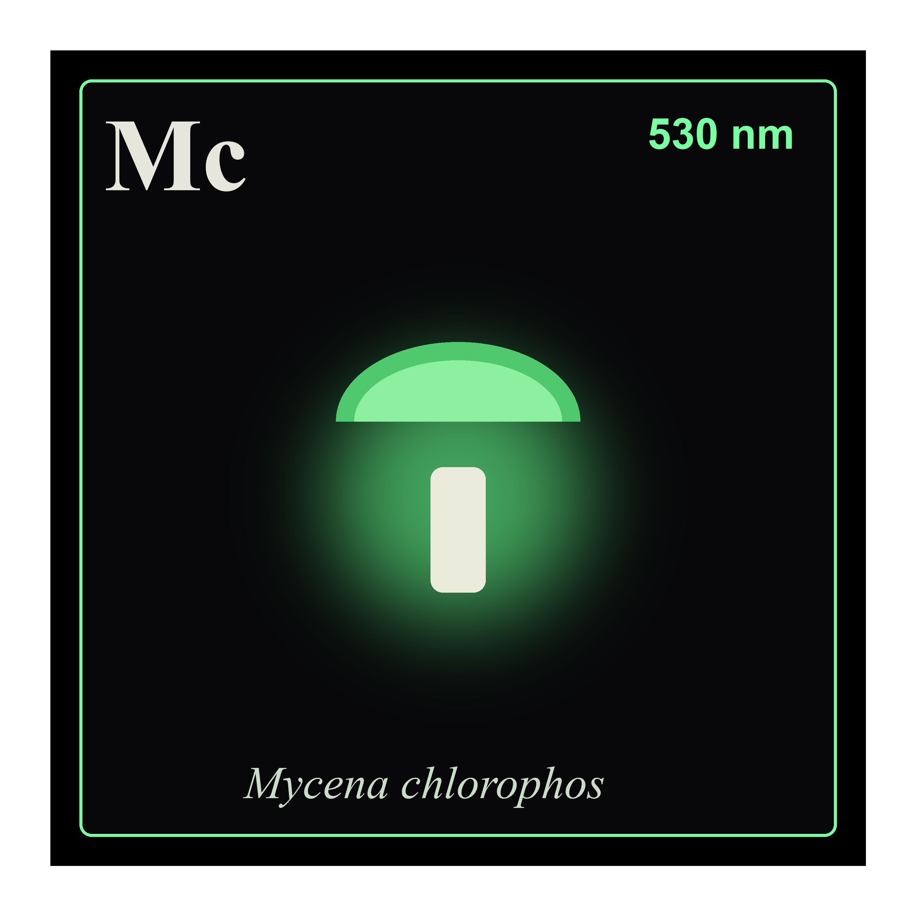 Bioluminescent Fungi Periodic Table Tile