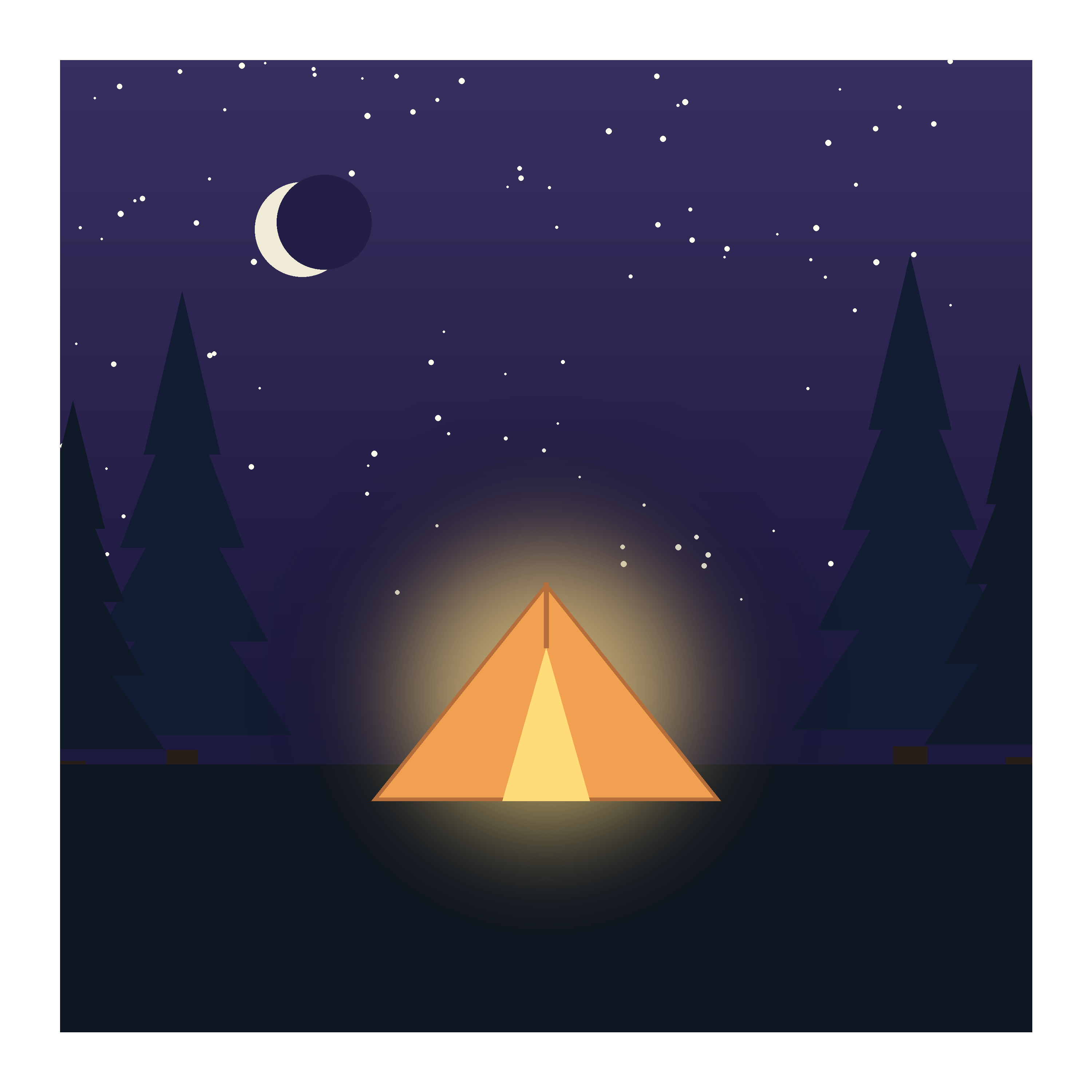 Tent Under Stars