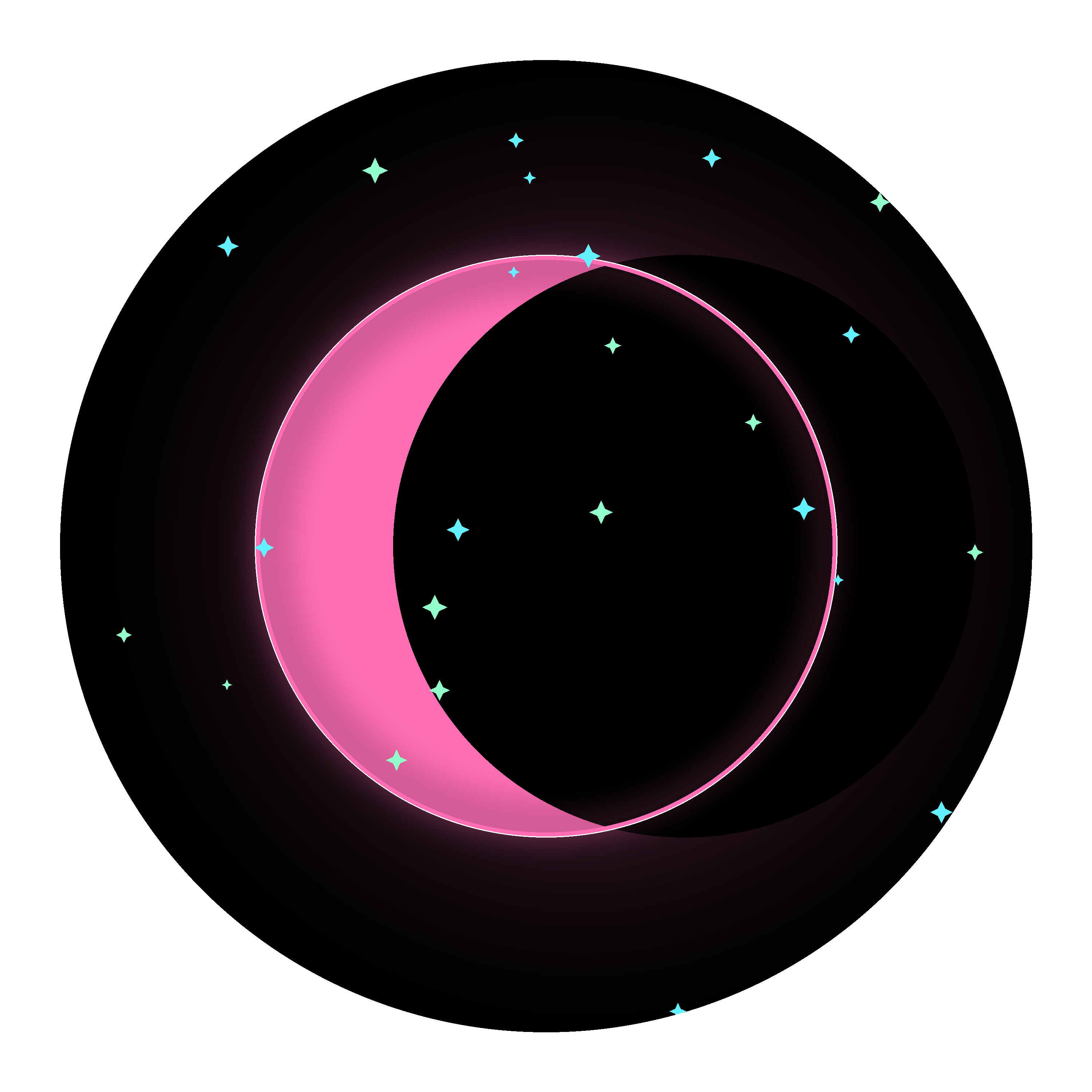 Neon Crescent Moon